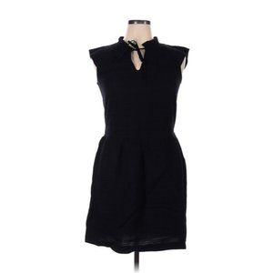 Acote Black Drop Cap Sleeve Waist Fit And Flare A-line Short Casual Dress L